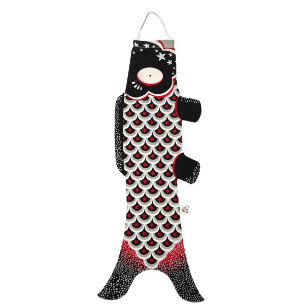 dekorativer koikarpfen in schwarz rot und weiss größe S