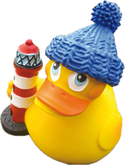 Hein Leuchtturmwärter Quitschenete mit Leuchtturm im Arm