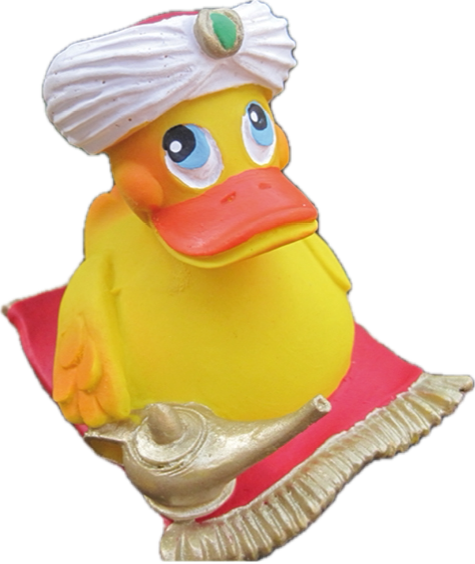 Quitscheente als Aladin