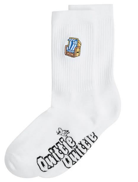 Strandkorb Socken weiße socken mit Strandkorbmotiv