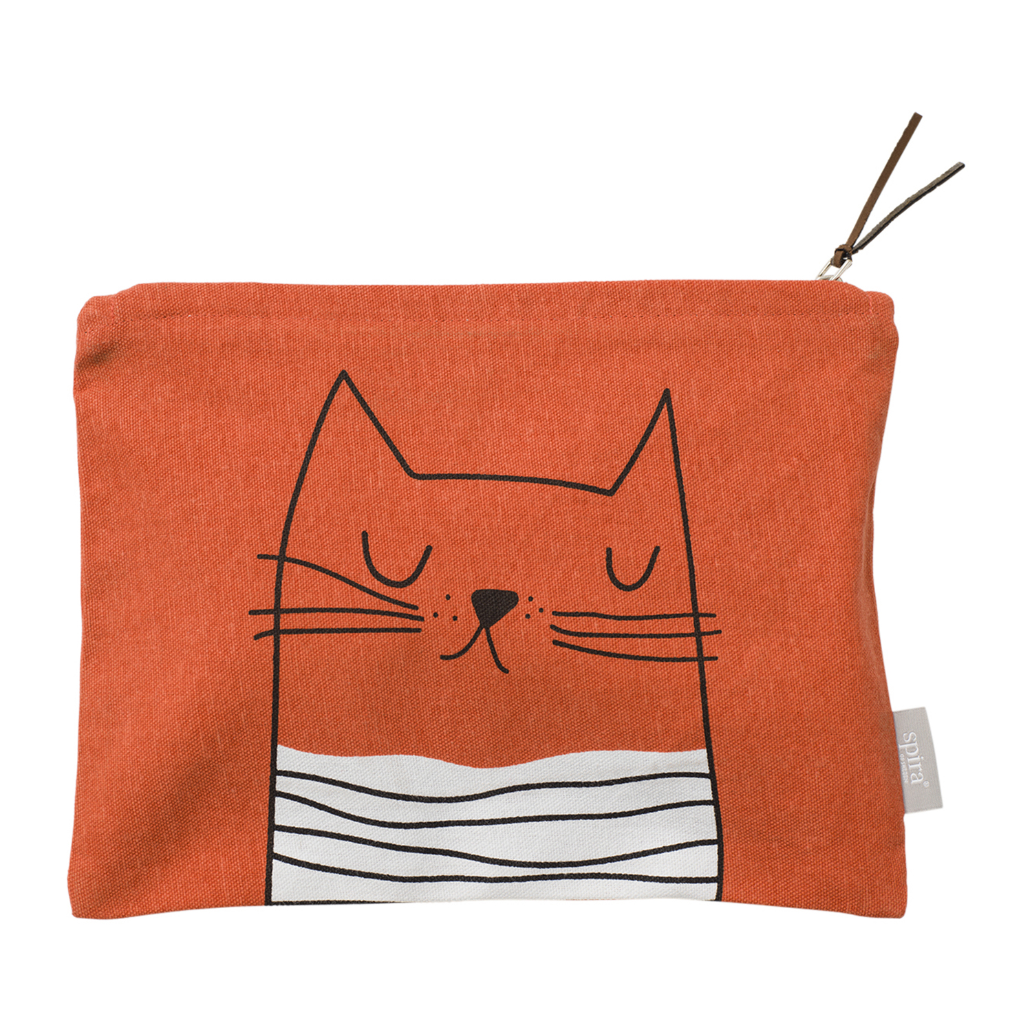 orange GUSTAV toiletry bag mit katzenmotiv