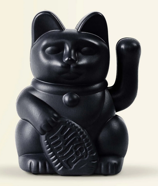 Winkekatze Solar Schwarz