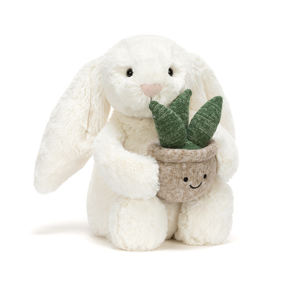 Cream Bunny mit Pflanze Kuscheltier hase mit planze