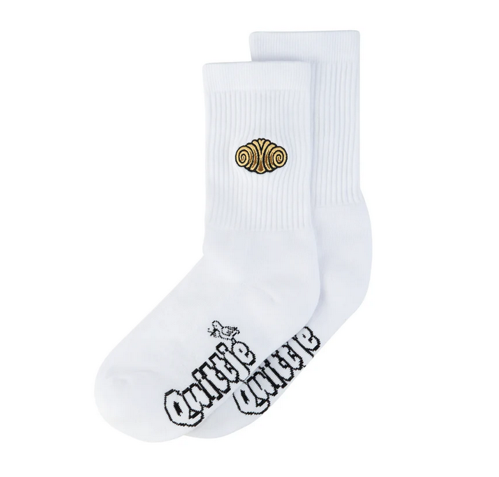 Franzbrötchen Socken weiße socken mit franzbrötchenmotiv