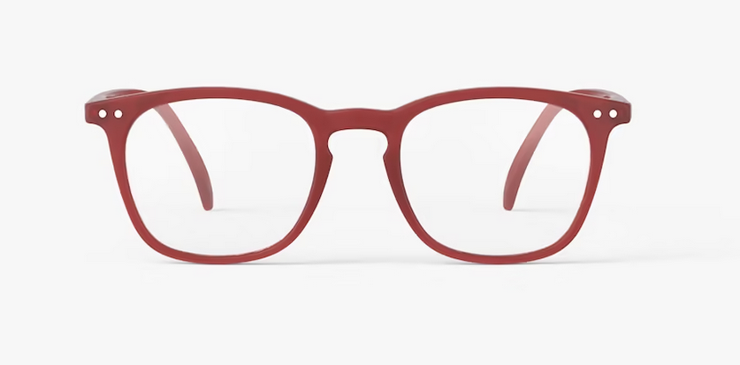 #E Carmine Red Lesebrille mit rotem rahmen