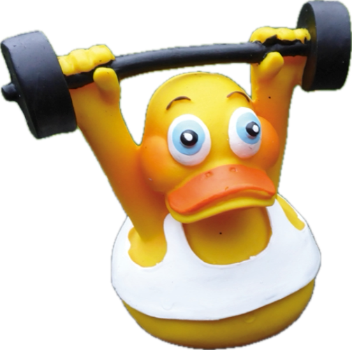 Hulk Quitscheente mit großer Hantel