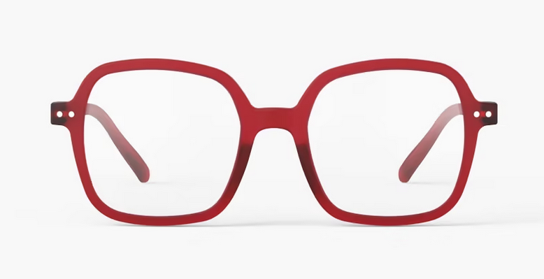 #OFFICE Cherry Red brille mit roten rahmen