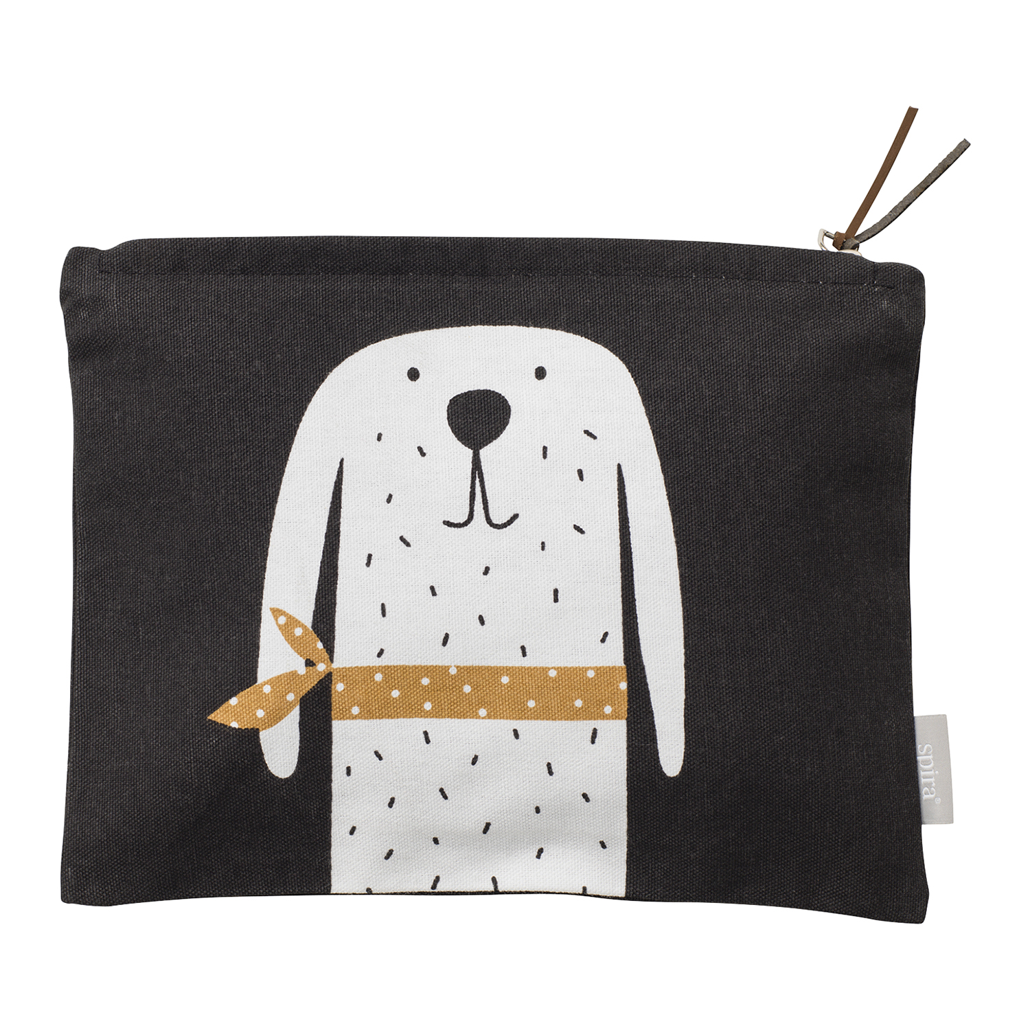 schwarze BOSSE toiletry bag mit hundemotiv