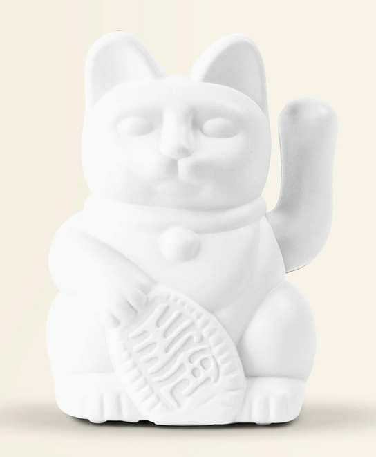 Winkekatze Solar Weiß