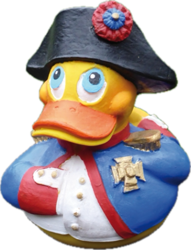 Quitscheente in Uniform