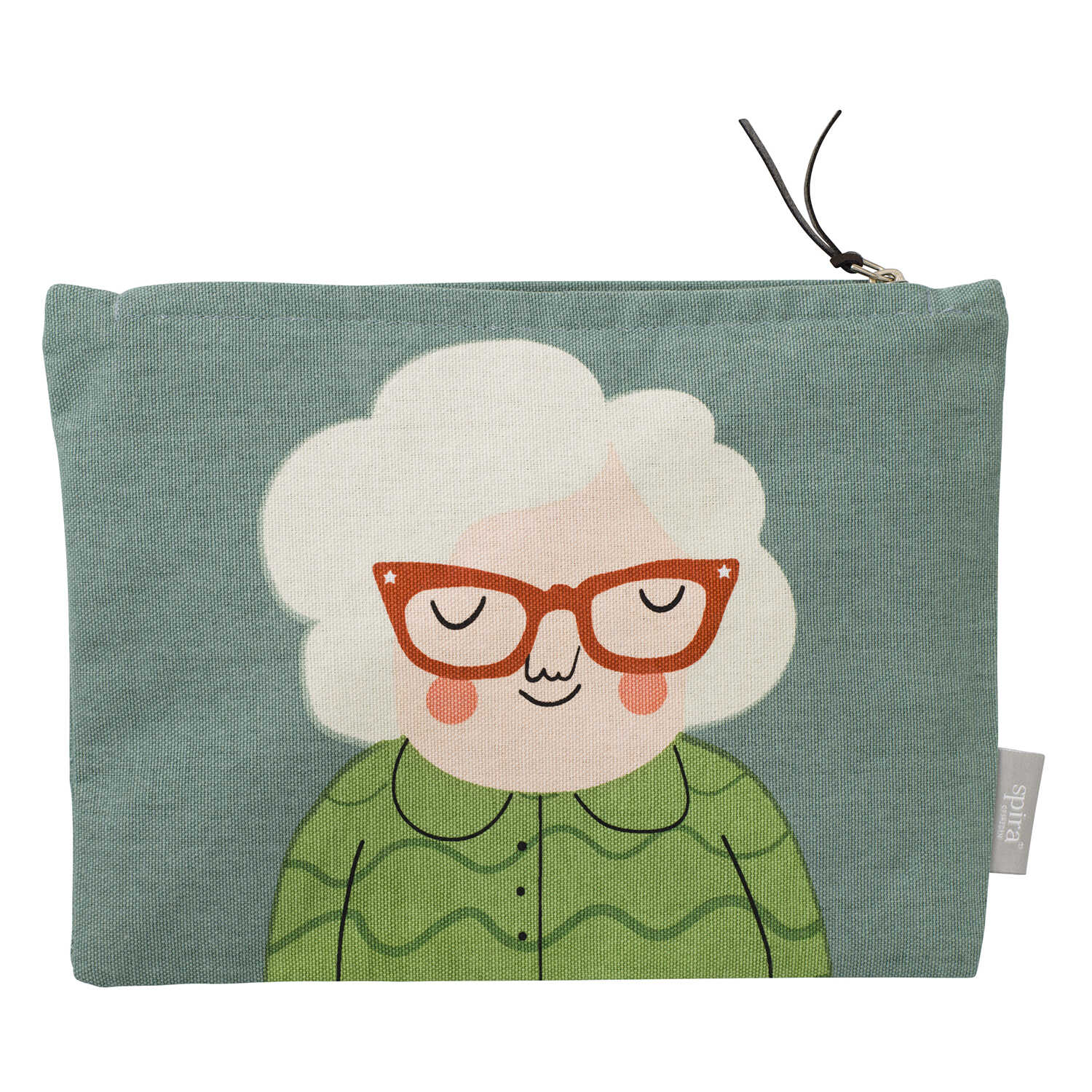 grüne ELSA toiletry bag mit damenmotiv