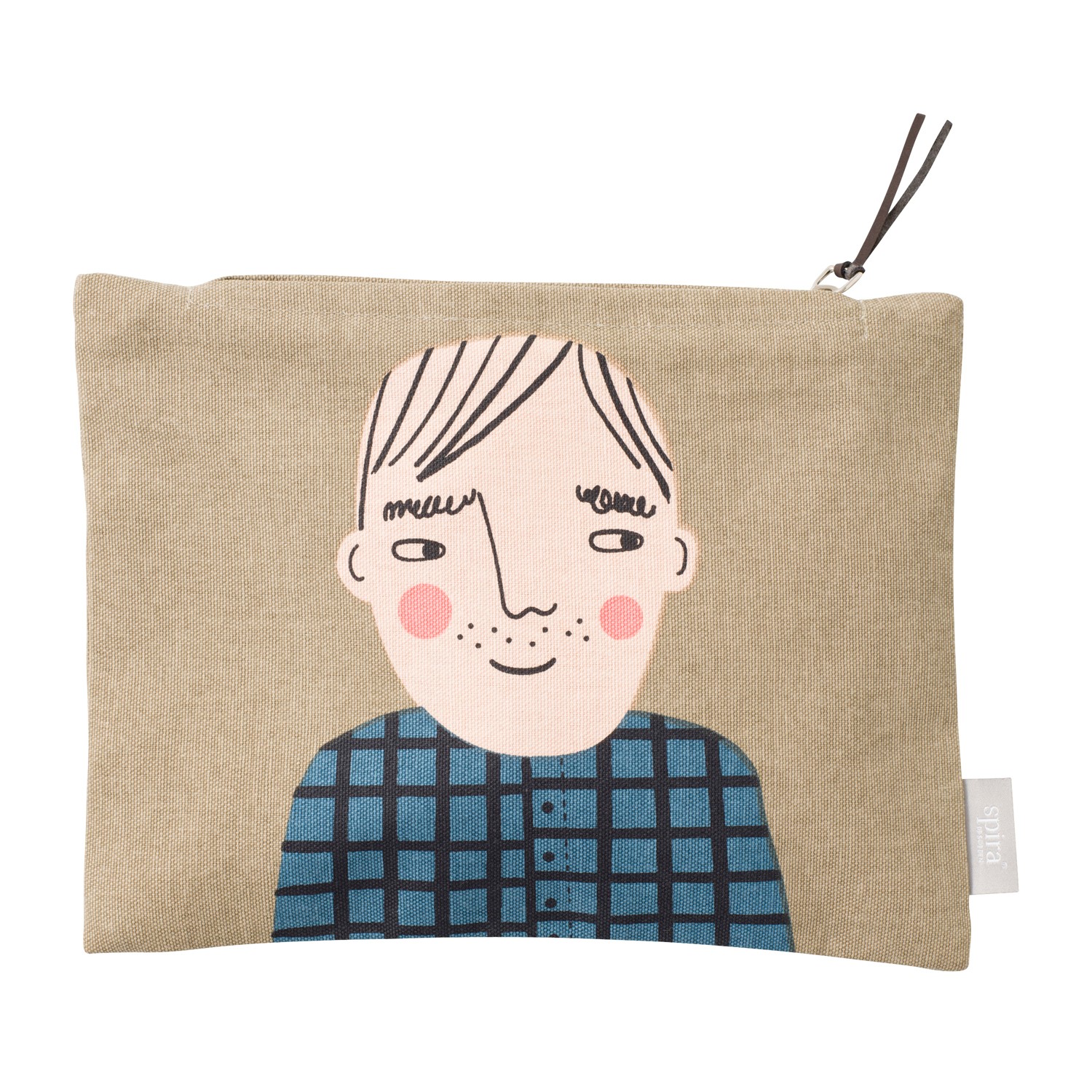 DAVID toiletry bag hellbraune DAVID toiletry bag mit herrenkopf