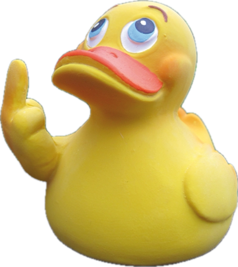 Das böse Wort: F...k You! Ente zeigt Mittelfinger