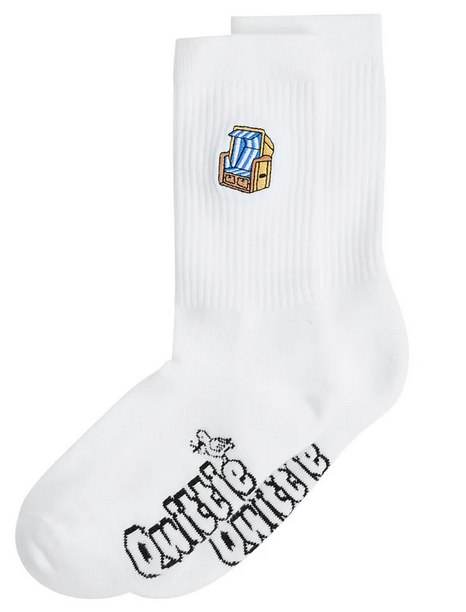 Strandkorb Socken weiße socken mit Strandkorbmotiv
