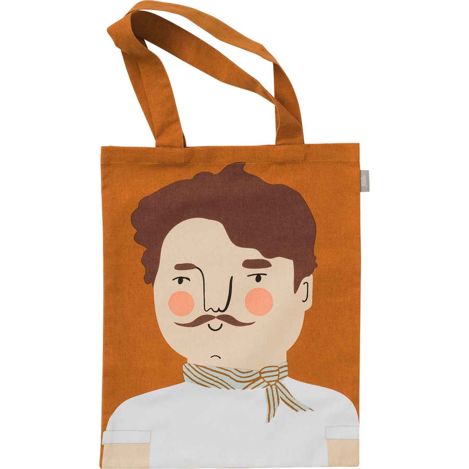 Carlos brauner beutel mit herren gesicht Name Carlos